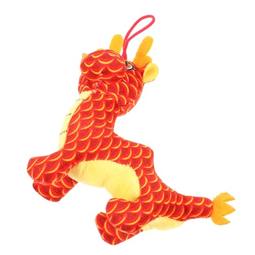 KOMBIUDA Ausgestopfte Drachenpuppe Drachen-kuscheltiere Drachenspielzeug Drachen-Sternzeichen- Drachen-Maskottchen- Drachen-neujahrsspielzeug Rot Plüsch von KOMBIUDA