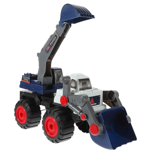 KOMBIUDA Bagger Baufahrzeug Modell Blaues Engineering Fahrzeug Langlebiger Kipplaster und Excavator Kreatives Interaktives für Jungen Motorik und Fantasie von KOMBIUDA