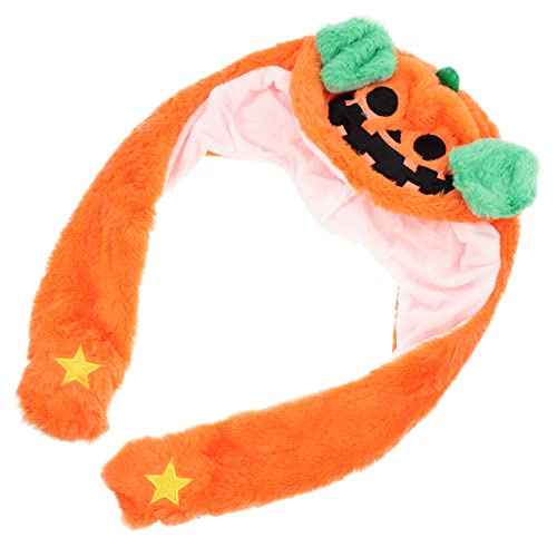KOMBIUDA Beweglicher Halloween-hut Verrückte Hüte Für Halloween-cosplay-zubehör Warme Wintermütze Für Tierhüte Wintermützen Abschlussball Requisiten Orange Kurzer Plüsch von KOMBIUDA