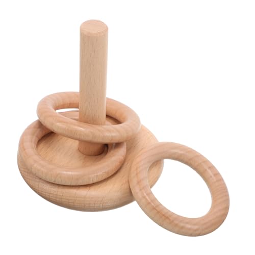 KOMBIUDA Buchenholz BAU Stapelring Indoor Ringwurf Frühlernspielzeug Lustiges Familienspiel Kleinkind Ringwurfspiel Montessori Ringwurfspiel Geburtstagsparty Spiel Kleinkind von KOMBIUDA