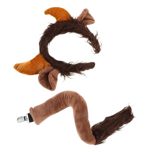 KOMBIUDA Bull Horns Headband Set Weiches Hautfreundliches Cosplay Zubehör mit Bequemes Tierkostüm für Halloween Weihnachten und Themenpartys von KOMBIUDA