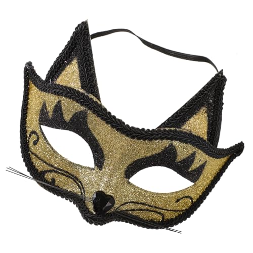 KOMBIUDA Cat Masquerade Maske Goldfarbene Venezianische Katzenform für Halloween Karneval Party Cosplay mit Feiner Verarbeitung und Realistischem Design für Erwachsene und Jugendliche KOMBIUDA Cat Masquerade Maske Goldfarbene Venezianische Katzenform für Halloween Karneval Party Cosplay mit Feiner Verarbeitung und Realistischem Design für Erwachsene und Jugendliche von KOMBIUDA