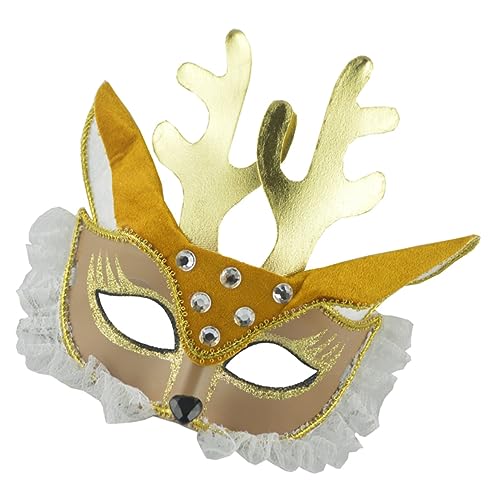 KOMBIUDA Cosplay-maske Für Kinder Karneval-maske Venezianische Maske Mit Strasssteinen Maskerade Halloween Hirsch Kostümzubehör Tiermasken Für Kinder Hase Frau Venedig Bilden von KOMBIUDA