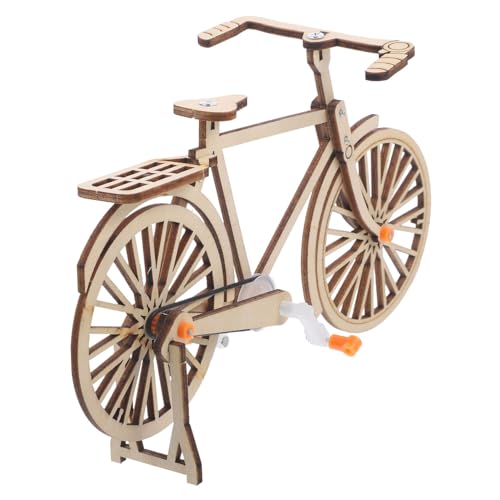 KOMBIUDA DIY Mechanisches Fahrradmodell Holz Vintage Stil Miniatur Bike Deko Interaktives Lernspielzeug für Fördert Physikalisches Verständnis und Problemlösungskompetenz von KOMBIUDA