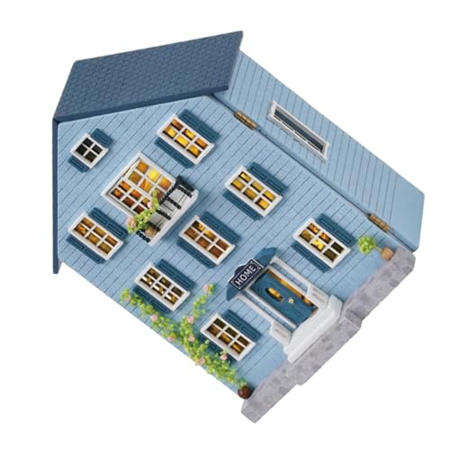 KOMBIUDA DIY Miniatur Holzmodell Haus Bausatz mit Möbeln Stabiles Miniaturhaus Bastelset für Weihnachtsdeko Kreatives und Tragbares Handarbeitsprojekt für Erwachsene von KOMBIUDA