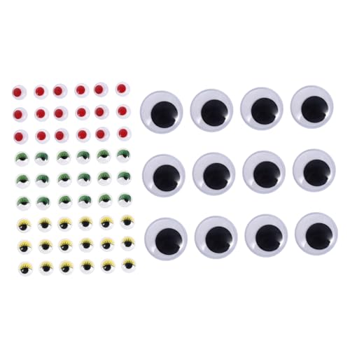 KOMBIUDA DIY Wackelaugen Aufkleber Selbstklebende Tieraugen für Bastelprojekte mit Bunten und Schwarzen Augen für Puppen und Kreative DIY Spielzeuge von KOMBIUDA