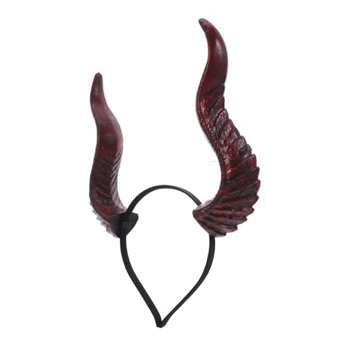 KOMBIUDA Detachable Dämonenhorn Haarreif DIY Verstellbar Leichtes Langlebiges Harzmaterial Halloween Cosplay Party Accessoire Auffälliges Rotes Hörner-stirnband für Fasching und Maskerade von KOMBIUDA