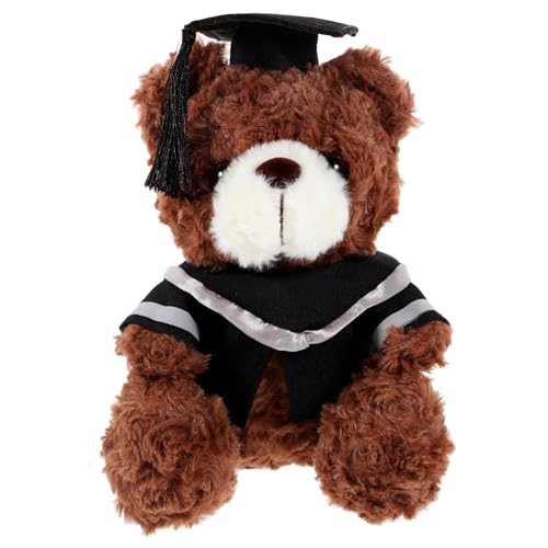 KOMBIUDA Doktorhut Bärenpuppe Abschlussmütze Abschlussbär Bärenspielzeug Kuscheltiere Bequeme Bärenpuppe Abschluss Cartoon Bär Abschluss Gefüllt Süßer Bär Plüsch Dunkelbraun von KOMBIUDA