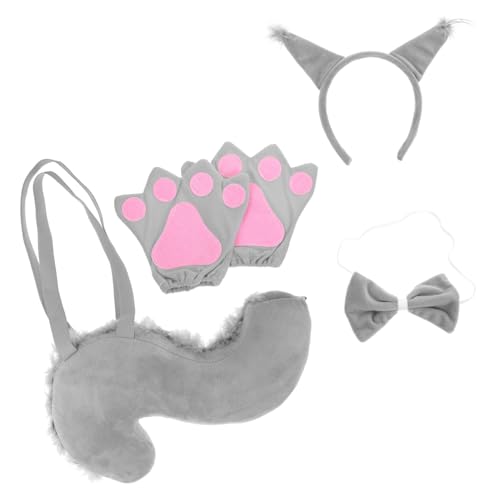 KOMBIUDA Eichhörnchen Tierkostüm mit Ohr Stirnband Fliege und Weiches Plüschmaterial Cosplay Zubehör für Karneval Geburtstag Tierparty Weihnachtsfeier von KOMBIUDA