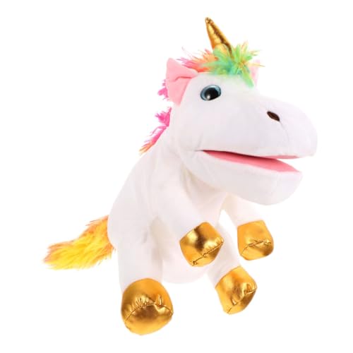 KOMBIUDA Einhorn-handpuppe Aus Pp-Baumwolle Kinderpuppe Zum Geschichtenerzählen Interaktives Spielzeug Für Fantasieaktivitäten von KOMBIUDA