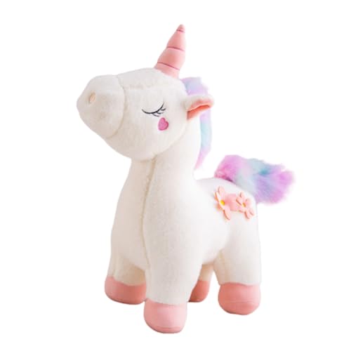 KOMBIUDA Einhorn-Puppe Ausgestopftes Plüschpuppe Puppengeschenk Weiß von KOMBIUDA