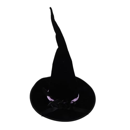 KOMBIUDA Eleganter Maskerade Hexenhut für Damen Spitz Zulaufend mit Breiter Krempe Leicht und Formstabil Vielseitig für Halloween Kostüm Karneval Cosplay und Maskerade von KOMBIUDA