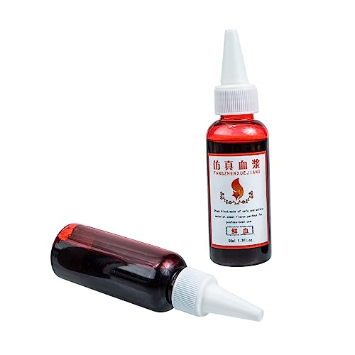 KOMBIUDA Fake Halloween Blut Kunstblut Für Halloween Party Gruseliges Make-up-Blut Für Zombie Cosplay Zubehör 2 Flaschen Falsches Blut Für Theater Und Spezialeffekte von KOMBIUDA