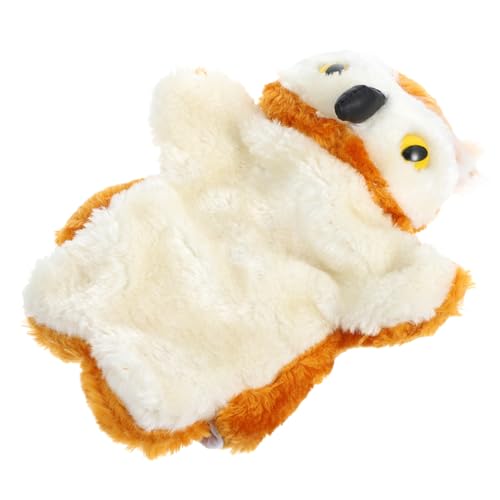 KOMBIUDA Eulenpuppe Marionette Kuscheltier ausgestopft knuddelig Handpuppe für Handpuppe für Rollenspiele Eltern-Kind-Interaktives Cartoon-Tierpuppenspielzeug Plüsch Brown von KOMBIUDA