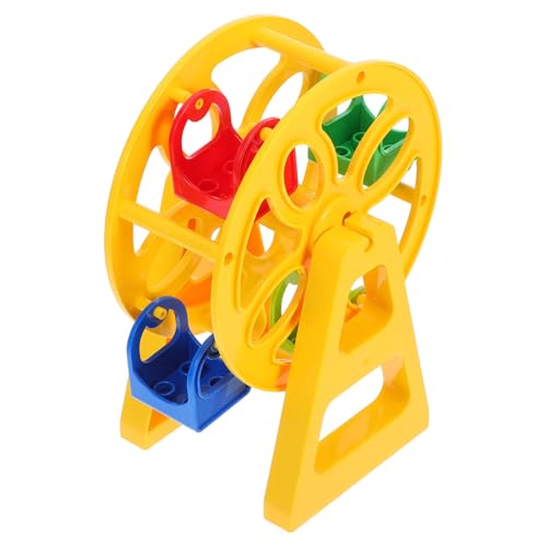 KOMBIUDA Eisenbahnzubehör Riesenrad für Kinder Miniatur Puppenhaus Glatte Kunststoffkonstruktion Interaktives Spielzeug für Eltern Kind Bindung Kompatibel mit Holzeisenbahnsets von KOMBIUDA