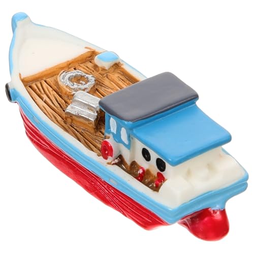 KOMBIUDA Harz Mini Boot Decor Mittelmeer Boot Spielzeug Ornament Kit für Desktop von KOMBIUDA