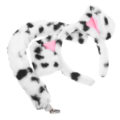 KOMBIUDA Flauschiges Dalmatiner Hundeohren Stirnband mit für Mädchen Weicher Haarschmuck Bequemes Cosplay Zubehör für Halloween und Themenpartys von KOMBIUDA