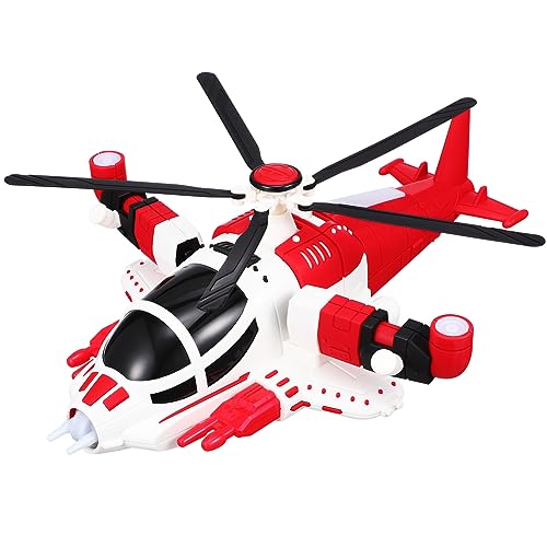 KOMBIUDA Flugzeugmodell Flugzeug-spielzeugset Spielzeug Für Kleinkinder Frachtflugzeug Transportieren Hubschrauberspielzeug Flugzeug-puzzlespielzeug Universal- Musik Plastik Rotieren von KOMBIUDA