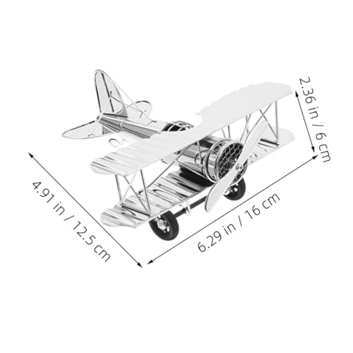 KOMBIUDA Flugzeugmodell Flugzeugdekoration Vintage-Spielzeugmodell Desktop-Ornament Vintage Flugzeug Miniaturflugzeug aus Metall Flugzeugfigur aus Metall Eisen Silver KOMBIUDA Flugzeugmodell Flugzeugdekoration Vintage-Spielzeugmodell Desktop-Ornament Vintage Flugzeug Miniaturflugzeug aus Metall Flugzeugfigur aus Metall Eisen Silver von KOMBIUDA