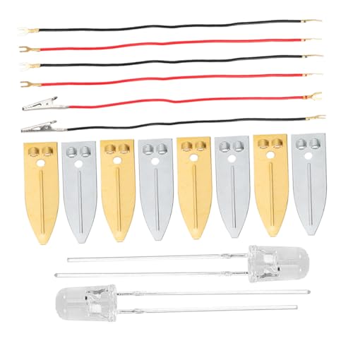 KOMBIUDA Fruchtbatterie Experimentierset für Kupferplatten DIY elektrischer Kreis Lernspielzeug Sicheres Steckelektroden Praktische Naturkunde und Energie Experimente Zuhause von KOMBIUDA