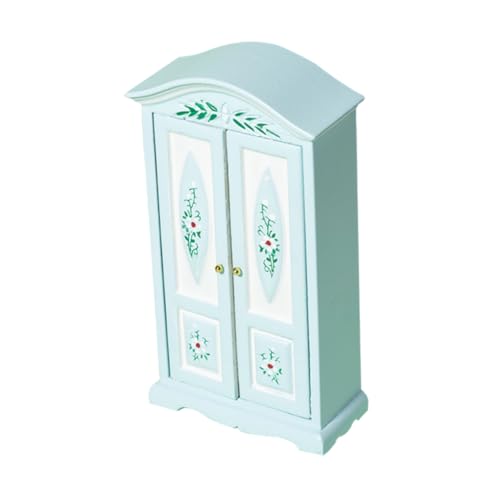 KOMBIUDA Gedrucktes Kleider Schrank Modell Die Winzig Bausätze Bausatz Puppenhausmöbel Und Zubehör Miniaturen Heimwerken Mach Es Mini Klein Hütte Gefälschte Outdoor-Pflanzen Hölzern von KOMBIUDA