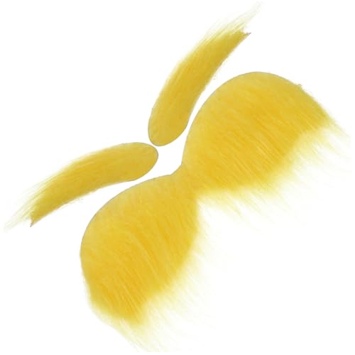 KOMBIUDA Gelber Simulierter Augenbrauenbart Gelber Schnurrbart Und Augenbrauen Selbstklebender Schnurrbart Für Erwachsene Falscher Synthetischer Und Realistischer Clown Cartoon von KOMBIUDA