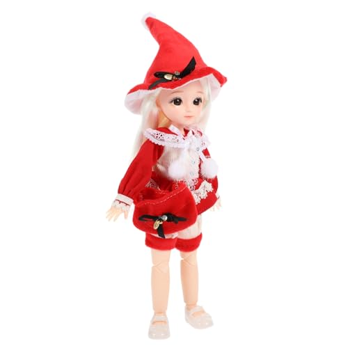 KOMBIUDA Gelenkpuppe für Zubehör Liebenswert kinderspielzeug weihnachtskleidung Mädchen Mini-Bjd-Puppe Geburtstagsgeschenk Mädchen Puppe Süße Puppe Kunststoff rot von KOMBIUDA