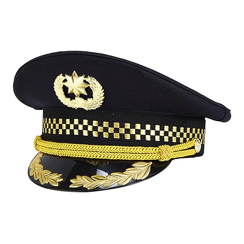 KOMBIUDA Goldene Airline Captain Mütze mit Schwarzem Schirm Uniform Aviation Cap für Erwachsene Langlebig und Vielseitig als Kostüm Accessoire für Cosplay Party und Bühnenauftritte Geeignet KOMBIUDA Goldene Airline Captain Mütze mit Schwarzem Schirm Uniform Aviation Cap für Erwachsene Langlebig und Vielseitig als Kostüm Accessoire für Cosplay Party und Bühnenauftritte Geeignet von KOMBIUDA