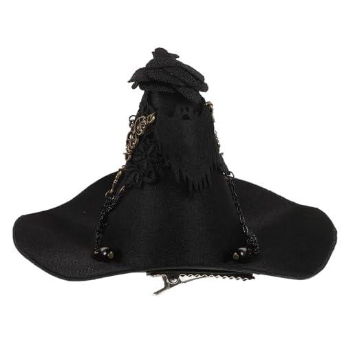 KOMBIUDA Gothic Hexenhut Haarclip Schwarz Halloween Hexenhut Haarschmuck Cosplay Party Kostüm Accessoire für Erwachsene KOMBIUDA Gothic Hexenhut Haarclip Schwarz Halloween Hexenhut Haarschmuck Cosplay Party Kostüm Accessoire für Erwachsene von KOMBIUDA