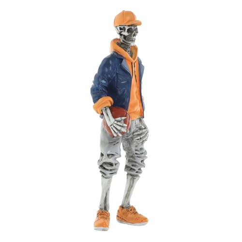 KOMBIUDA Coole Halloween-Skelett-Dekoration -Statue aus Kunstharz Skelett-Requisite für Party Garten Mini-Halloween-Skelett von KOMBIUDA