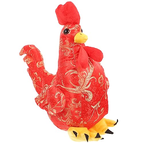 KOMBIUDA Hahn Plüschtier Dekorativer Hochzeitsschmuck Hochzeitsdekor Rotes Hochzeitszeremonie Dekorationen Zarter Hochzeitsschmuck Hochzeitsfeierdekor Roter Plüschhahn Baumwolle von KOMBIUDA