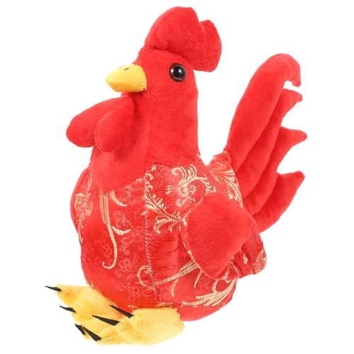 KOMBIUDA Hahn Plüschtier Figuren Puppe Jubiläumsdekoration Hochzeitsfeier schmücken pummeluff Kuscheltier Wedding Day zarter Hochzeitsschmuck Hochzeitsversorgung Baumwolle rot von KOMBIUDA