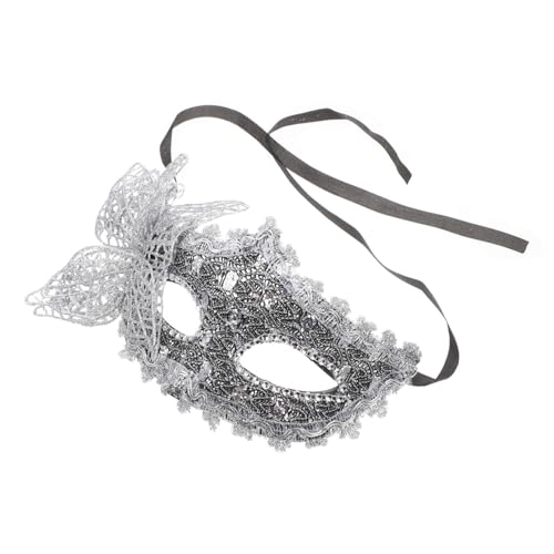 KOMBIUDA Halbgesichtige Damen Spitzenmaske mit Schmetterlingsdesign Stilvolle Masquerade Ball Maske für Karneval Party Halloween Langlebig Schwarz Silberfarben KOMBIUDA Halbgesichtige Damen Spitzenmaske mit Schmetterlingsdesign Stilvolle Masquerade Ball Maske für Karneval Party Halloween Langlebig Schwarz Silberfarben von KOMBIUDA