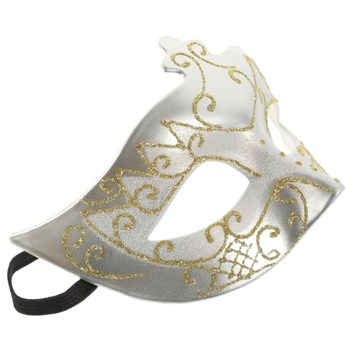 KOMBIUDA Halbgesichtsmaske aus Kunststoff mit Goldfarbenem Glitzer Handgefertigt Leicht und Bequem für Halloween Maskenball Karneval und Herren Cosplay Geeignet KOMBIUDA Halbgesichtsmaske aus Kunststoff mit Goldfarbenem Glitzer Handgefertigt Leicht und Bequem für Halloween Maskenball Karneval und Herren Cosplay Geeignet von KOMBIUDA
