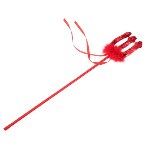 KOMBIUDA Halloween Devil Stick Cosplay-Dreizack Dämon Dreizack Halloween-Accessoires für Männer Halloween -Cosplay -Accessoires für tragbarer Dreizack Pailletten rot von KOMBIUDA