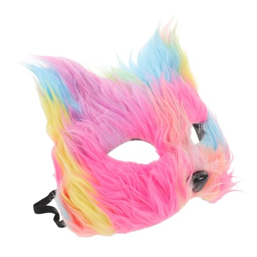 KOMBIUDA Halloween Fuchsmaske Halbgesicht mit Weichem Kunstpelz Realistische Tierkostüm-maske für Damen und Herren als Cosplay-accessoire für Karneval Halloween und Maskenbälle von KOMBIUDA