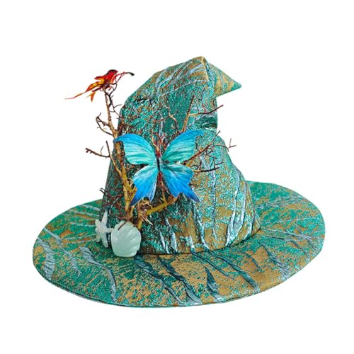 KOMBIUDA Halloween Hexenhut mit Schmetterlings-design Grüner Magierhut für Frauen Vielseitiges Kostüm-accessoire für Halloween-party Weihnachten Maskerade und Cosplay KOMBIUDA Halloween Hexenhut mit Schmetterlings-design Grüner Magierhut für Frauen Vielseitiges Kostüm-accessoire für Halloween-party Weihnachten Maskerade und Cosplay von KOMBIUDA