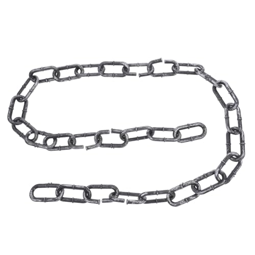 KOMBIUDA Kunststoff Halloween-Kette Dekorative Gliederkette Für Kostümparty Leichte Und Realistische Requisite Für Halloween-feiern Und Maskeraden Lange Schwarze Und Silberne Kette von KOMBIUDA