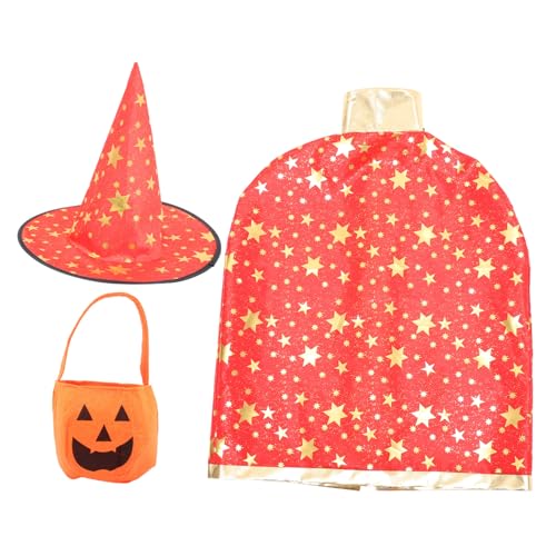 KOMBIUDA Halloween Kostüm Teiliges Cosplay mit Roter Sternen Umhang Kürbishut und Kürbis Tasche Komfortabel Langlebig Geeignet für Jungen und Mädchen Halloween Party und Bühnenauftritte KOMBIUDA Halloween Kostüm Teiliges Cosplay mit Roter Sternen Umhang Kürbishut und Kürbis Tasche Komfortabel Langlebig Geeignet für Jungen und Mädchen Halloween Party und Bühnenauftritte von KOMBIUDA