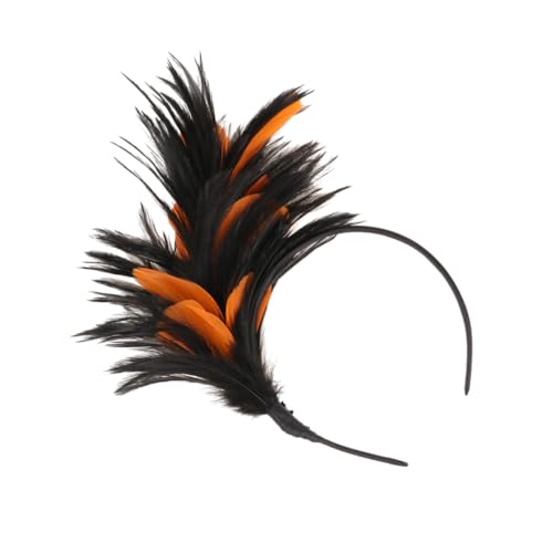 KOMBIUDA Halloween Stirnband mit Schwarzen und Orangen Federn Dekoratives Haarband für Damen Komfortabler Fascinator für Party Tanz und Kostüm Leicht zu Tragen und Haarschonend KOMBIUDA Halloween Stirnband mit Schwarzen und Orangen Federn Dekoratives Haarband für Damen Komfortabler Fascinator für Party Tanz und Kostüm Leicht zu Tragen und Haarschonend von KOMBIUDA
