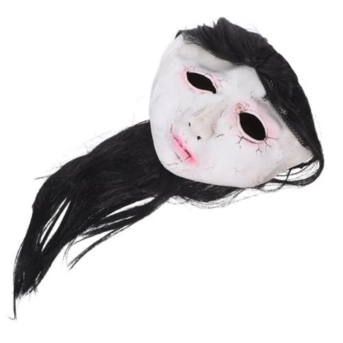 KOMBIUDA Halloween Vollgesichtsmaske für Erwachsene Realistische Geistermaske mit Langen Haaren für Kostümpartys Fluchtspiele Gruselige Dekorationen und Cosplay Events von KOMBIUDA