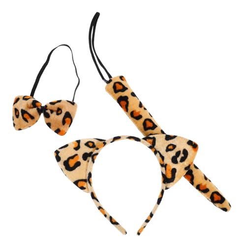 KOMBIUDA Halloween-anzug Unverzichtbares Leoparden-stirnband Ohren Party-zubehörset Für Jungen Und Mädchen Mit Tiermotiv von KOMBIUDA