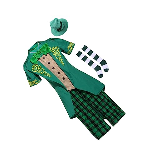 KOMBIUDA Halloween-kostüm Für Kinder St. Pattys Day-hut Irisches Partykostüm Kinderkostüm Grünes Outfit Grünes Kleeblatt-kostüm Partyzubehör Für Kinder Anzüge Kit Für Kinder Patrick Fee von KOMBIUDA