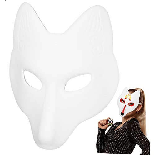 KOMBIUDA Handbemalte Fuchs DIY zum Bemalen Hohlaugen Party Masquerade Kostüm für Halloween Cosplay Erwachsene KOMBIUDA Handbemalte Fuchs DIY zum Bemalen Hohlaugen Party Masquerade Kostüm für Halloween Cosplay Erwachsene von KOMBIUDA