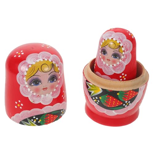 KOMBIUDA Handbemaltes Holz Matroschka Set Bunte Russische Nesting Dolls Erdbeer Mädchen Stabile Kleine Tischdekoration für Sammler Traditionelle Farbenfrohe Holzfiguren KOMBIUDA Handbemaltes Holz Matroschka Set Bunte Russische Nesting Dolls Erdbeer Mädchen Stabile Kleine Tischdekoration für Sammler Traditionelle Farbenfrohe Holzfiguren von KOMBIUDA