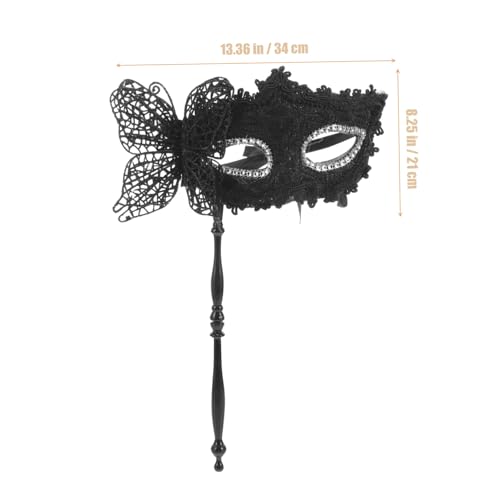 KOMBIUDA Handgehaltene Masquerade Maske mit Stab Langlebiges Kostümzubehör für Damen Venezianische Verkleidung Stilvolle Party Faschingsmaske für Karneval Bühnenauftritte und von KOMBIUDA