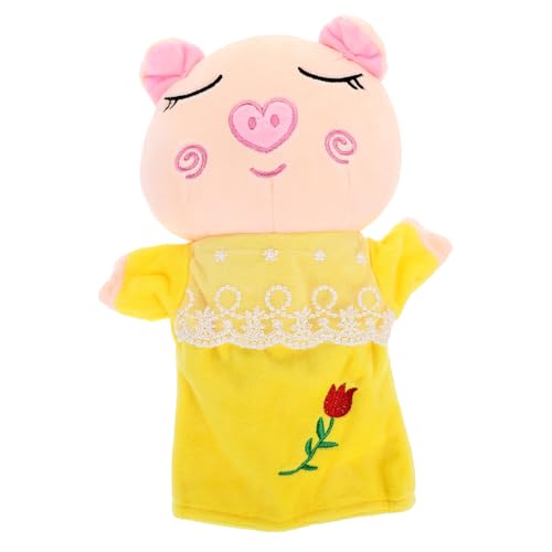KOMBIUDA Handpuppe Früherziehung interaktives pucktuch Stuffed Soft Toys plushdoll kinderspielzeug ausgestopftes Handpuppenspielzeug Handpuppen Plüsch Yellow von KOMBIUDA