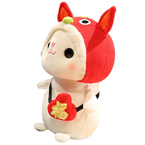 KOMBIUDA Hasenpuppe Hasen Kuscheltier Cuddly Bunny ausgestopfte Tiere aus meerschweinchen -Dinosaurier- tragen Party-Kaninchen-Puppe Kaninchen-Maskottchen-Puppe Plüsch rot von KOMBIUDA
