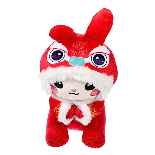 KOMBIUDA Hasenpuppe Hasen Stofftiere Hasenjahr-Maskottchen-Puppe Hasenjahr Gefülltes Hasenspielzeug Neujahr Neujahrsvorräte Ausgestopftes Hasenspielzeug Hase Gefüllte Puppe Plüsch von KOMBIUDA