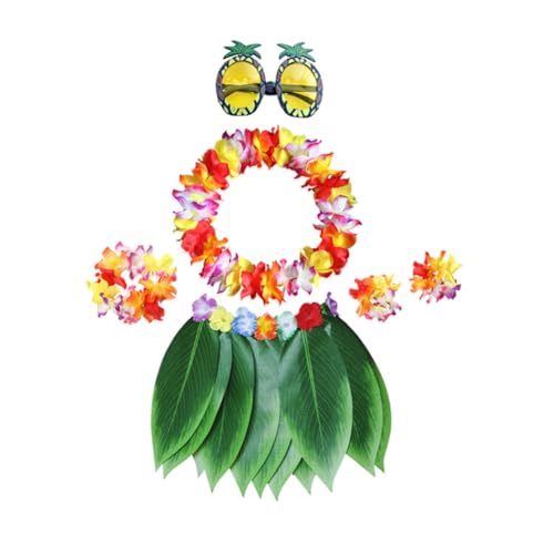 KOMBIUDA Hawaiian Luau Kostüm Set für Erwachsene Teiliges Party Outfit mit Künstlichem Grasrock Bunter Halskette Armbändern Stirnband und Ananas Sonnenbrille Tropisch Langlebig Passend für KOMBIUDA Hawaiian Luau Kostüm Set für Erwachsene Teiliges Party Outfit mit Künstlichem Grasrock Bunter Halskette Armbändern Stirnband und Ananas Sonnenbrille Tropisch Langlebig Passend für von KOMBIUDA